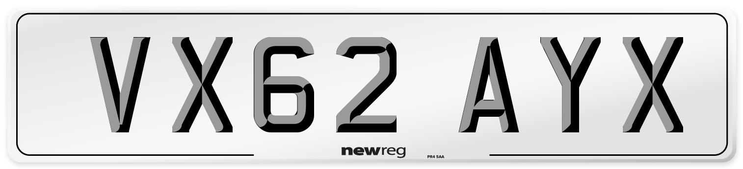 VX62 AYX Number Plate from New Reg
